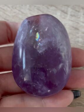 Amethyst Palm Stone - Polished Purple Crystal